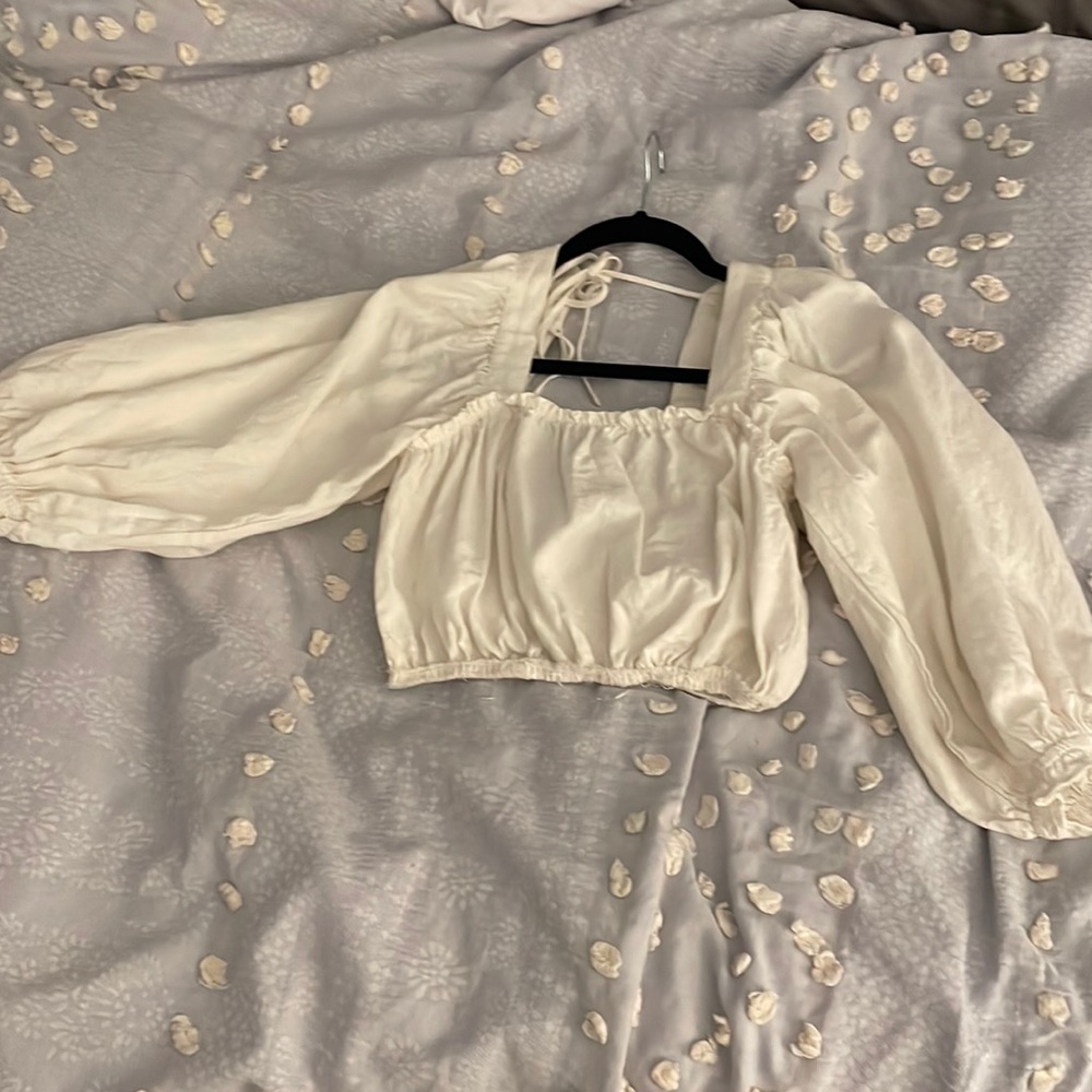 Forever 21 Cream Crop Top